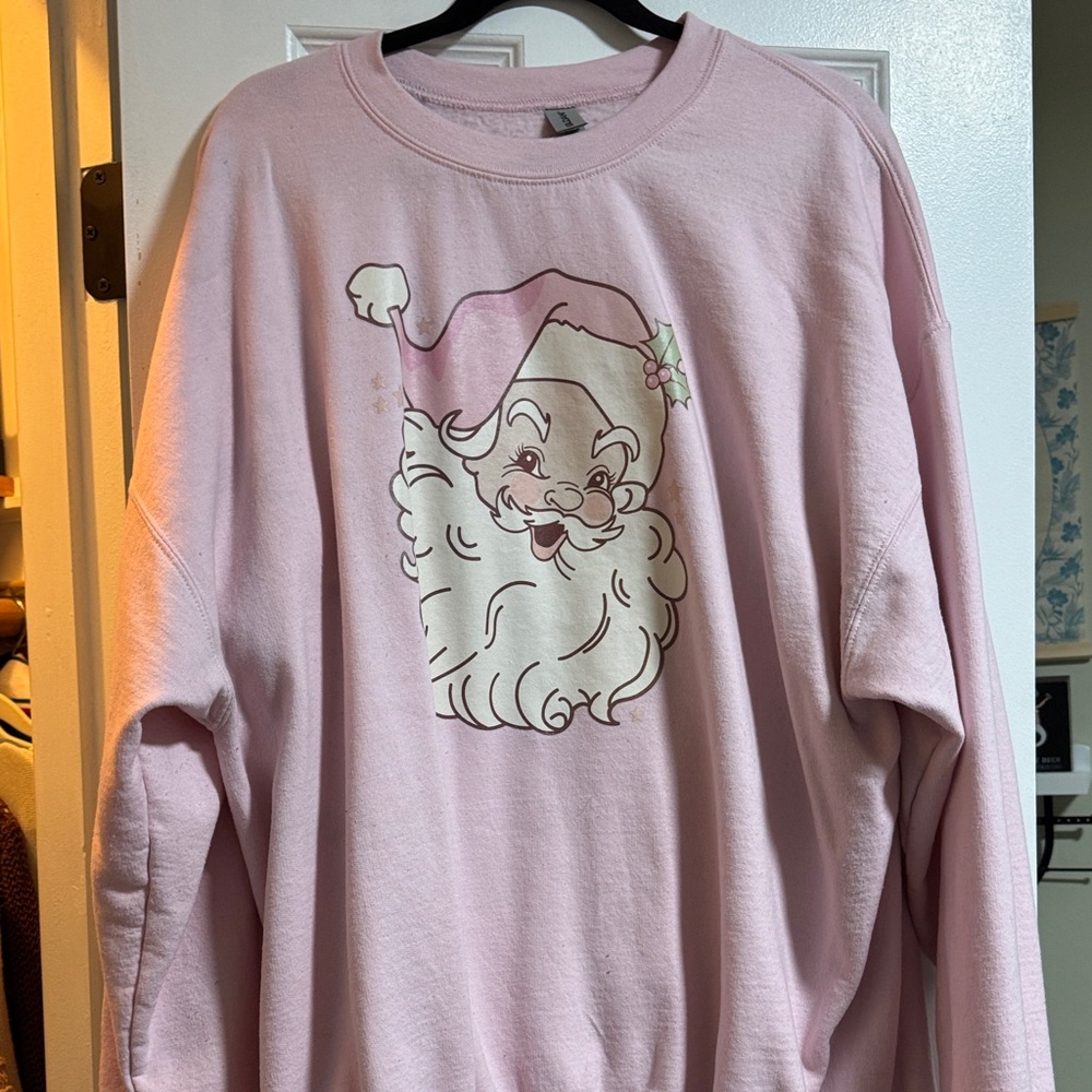 Pink Santa Graphic Women's Sweater